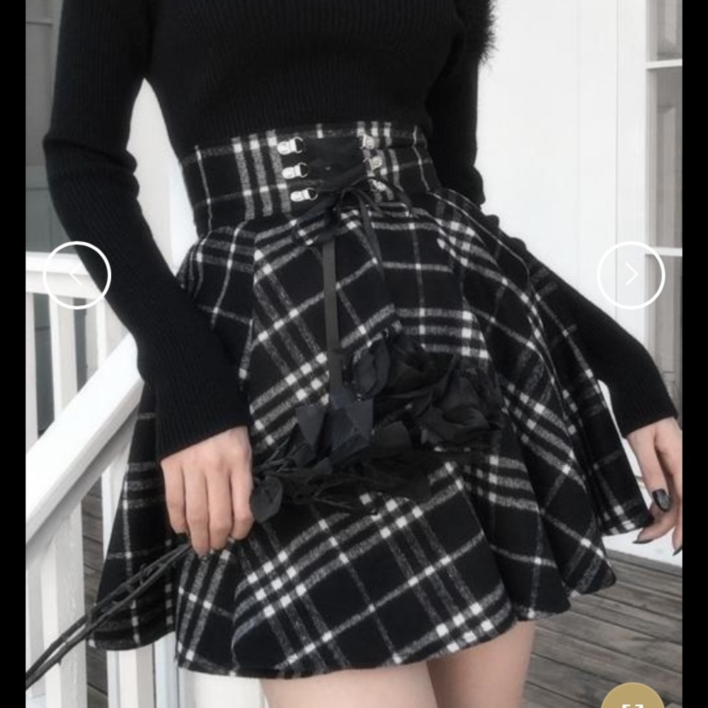 High Waist Plaid Mini Skirt